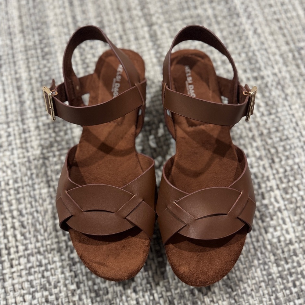 Kelsi Dagger Brown Sandals with Leather Ankle Straps